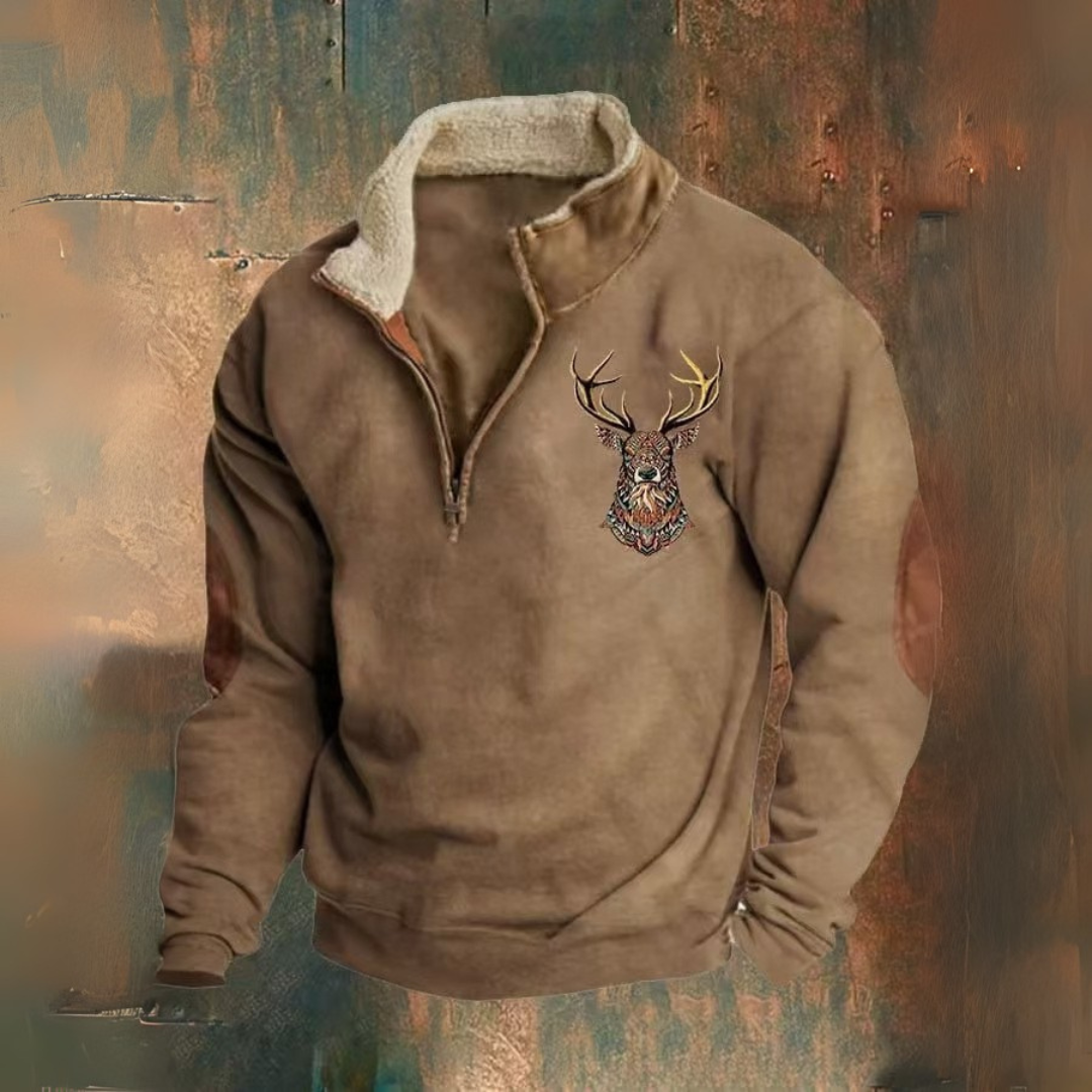 Alvaro – Luxusná pánska mikina so zipsom a sherpa golierom na chladné dni