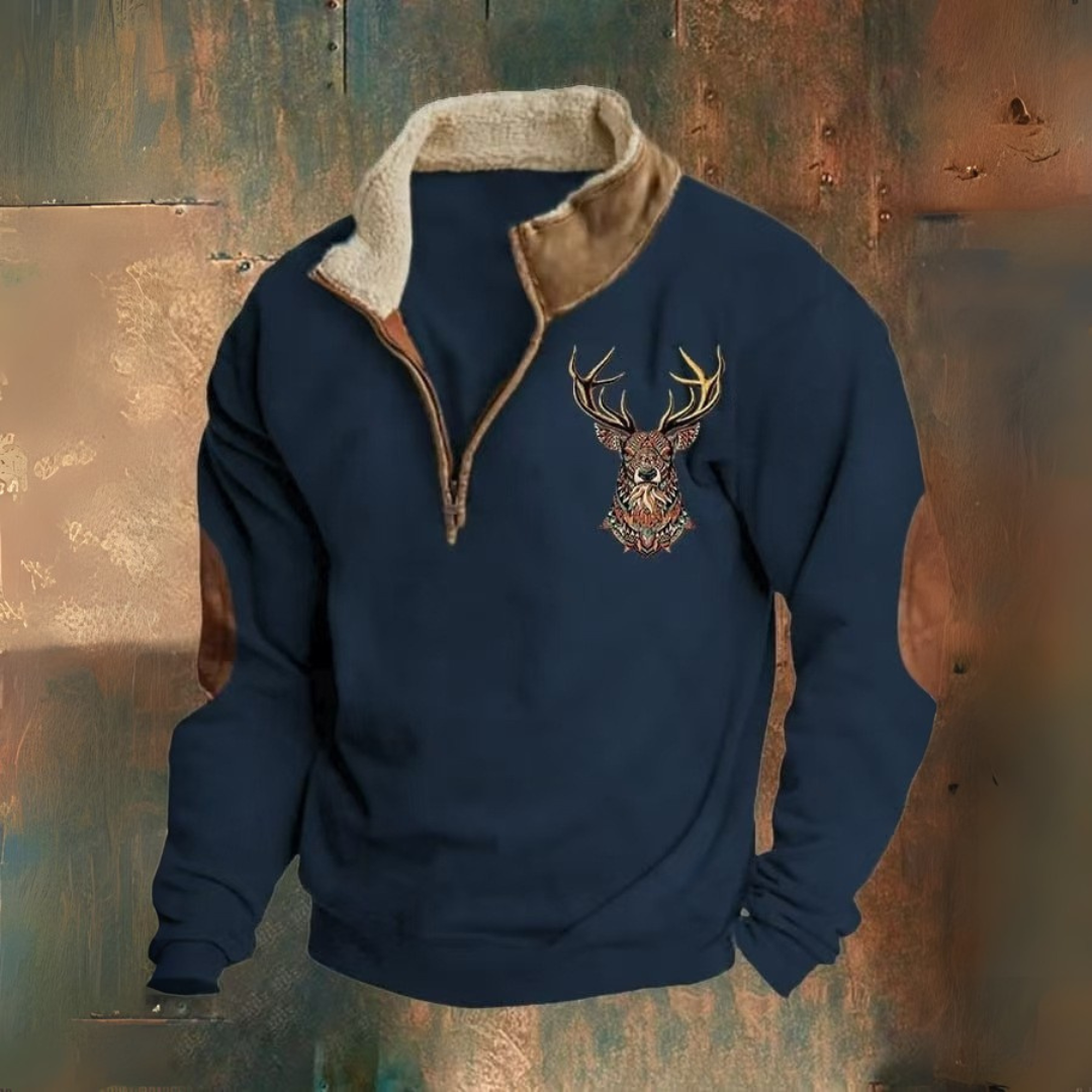 Alvaro – Luxusná pánska mikina so zipsom a sherpa golierom na chladné dni