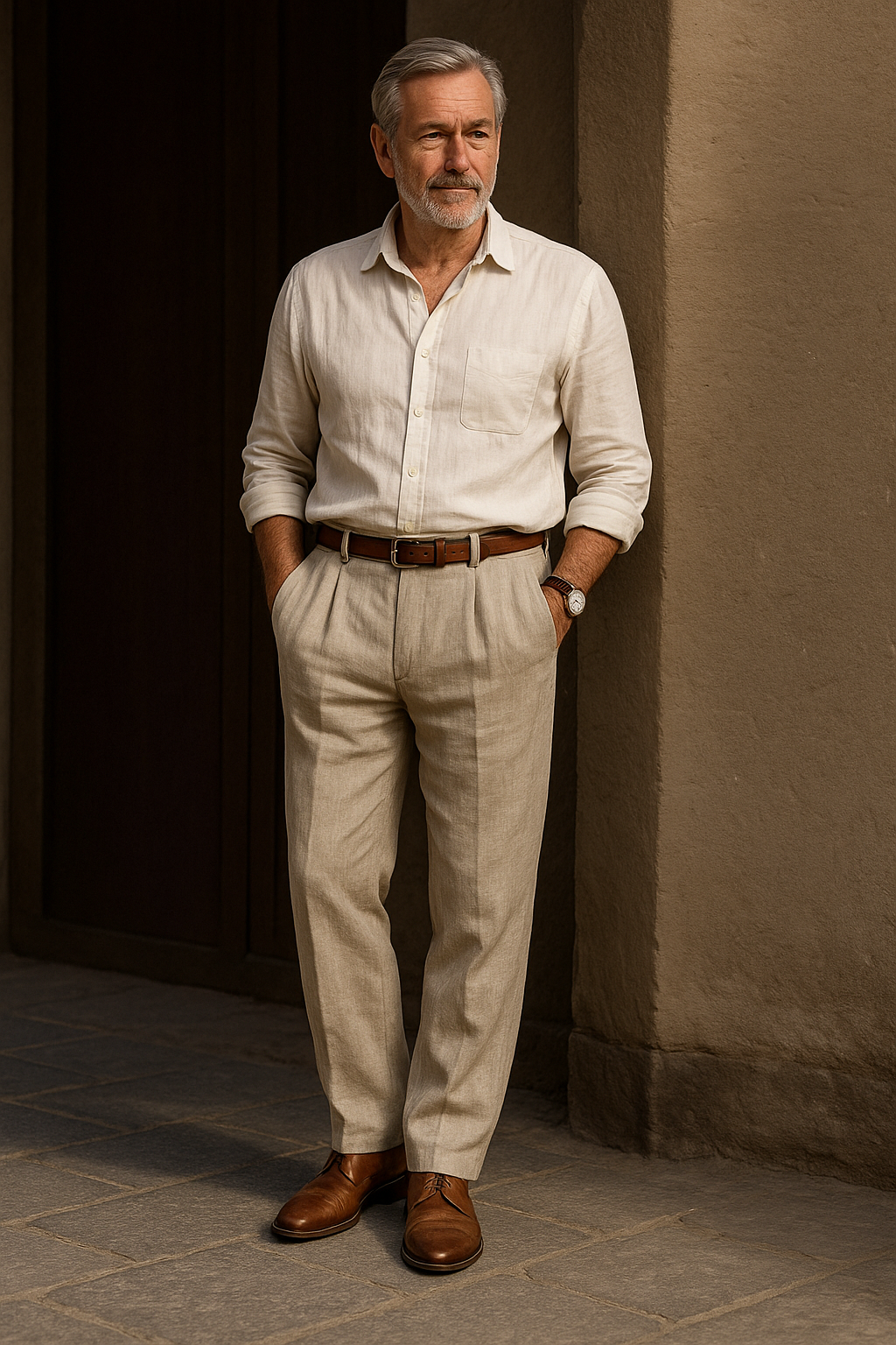 Clemens – klasické ľanové nohavice pre mužov s vycibreným štýlom