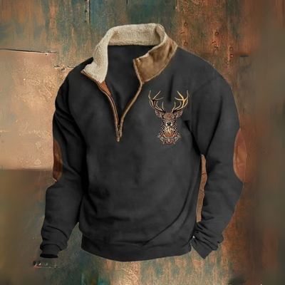 Alvaro – Luxusná pánska mikina so zipsom a sherpa golierom na chladné dni