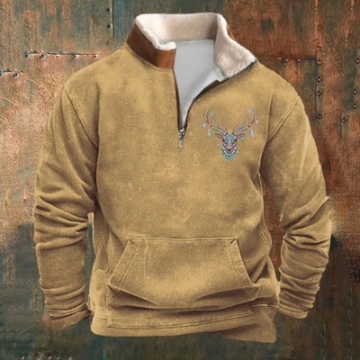 Gregor – Luxusná pánska mikina so zipsom a sherpa golierom na chladné dni