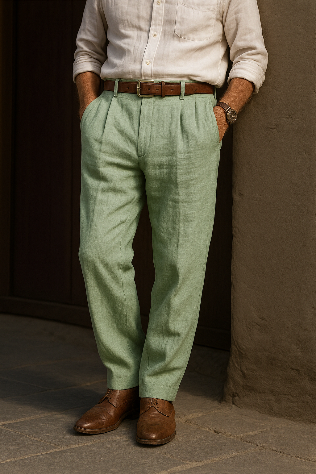 Clemens – klasické ľanové nohavice pre mužov s vycibreným štýlom