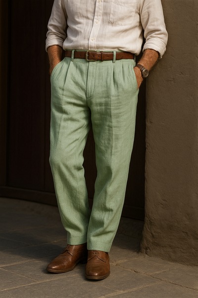 Clemens – klasické ľanové nohavice pre mužov s vycibreným štýlom