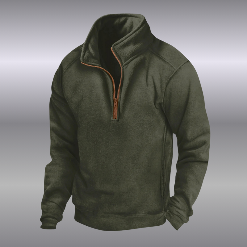 Damian – Pánska fleecová mikina s polovičným zipsom