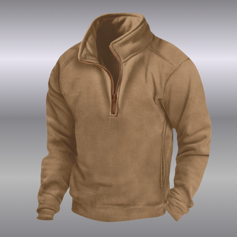 Damian – Pánska fleecová mikina s polovičným zipsom