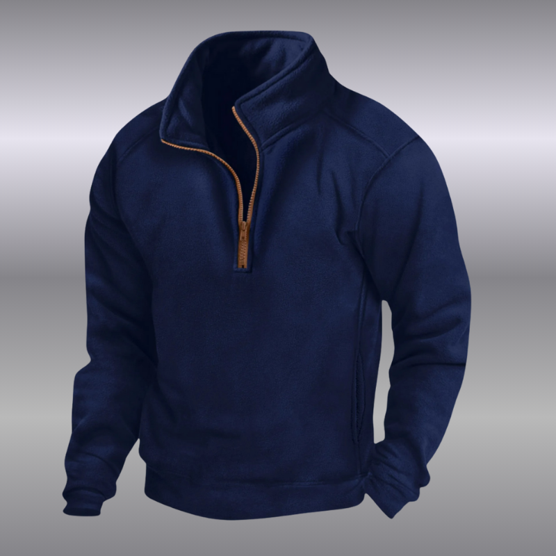 Damian – Pánska fleecová mikina s polovičným zipsom