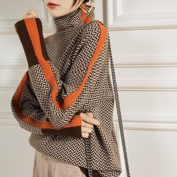 Mala – dámsky sveter s kontrastnými pruhmi