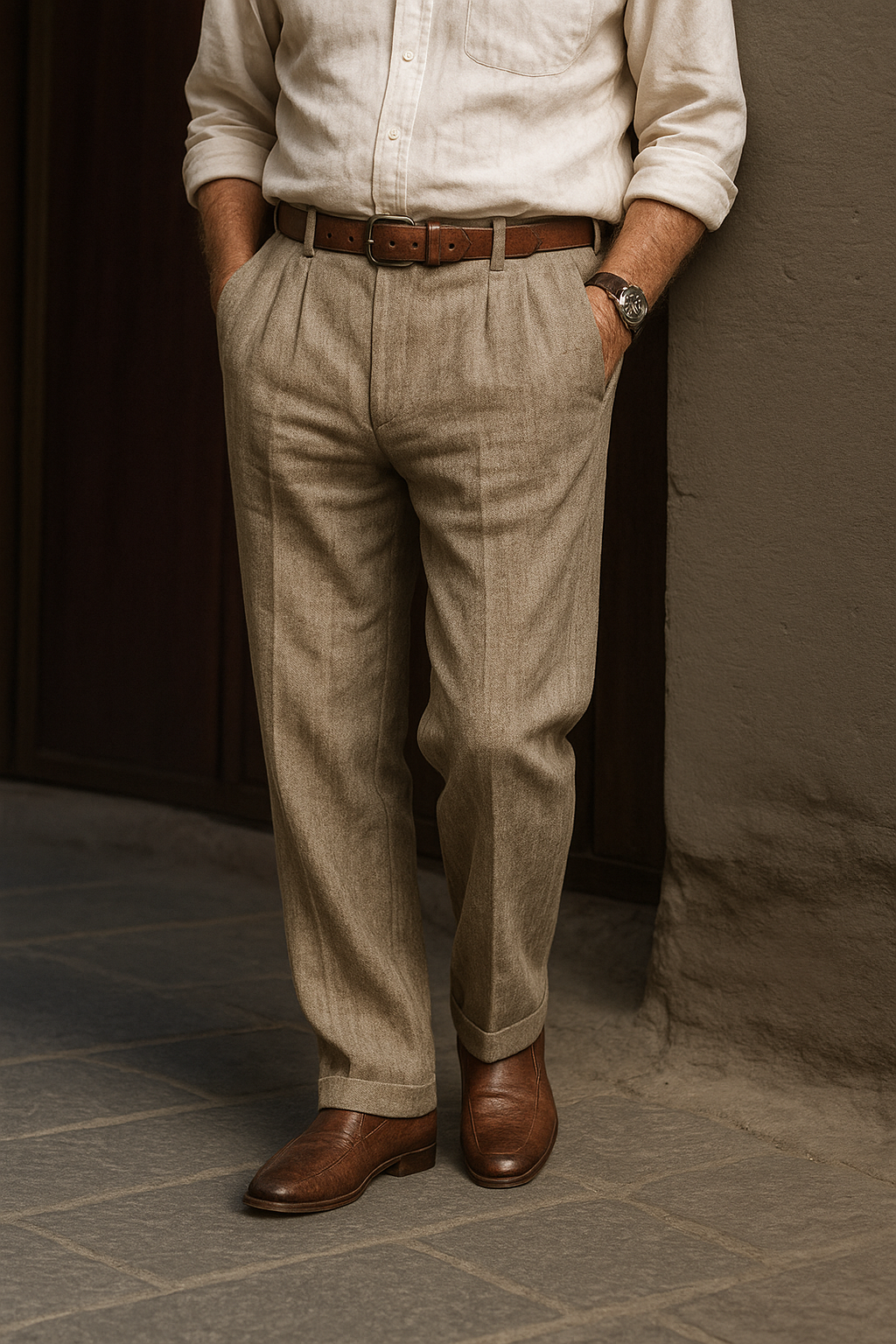 Clemens – klasické ľanové nohavice pre mužov s vycibreným štýlom